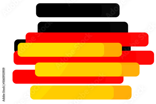 colors of Germany as rounde...