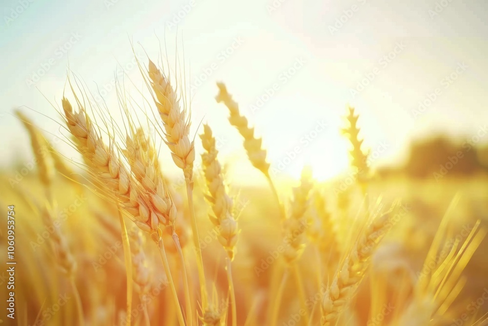 Golden wheat swaying in the warm sunlight. AI. Golden wheat swaying in the warm sunlight. AI.