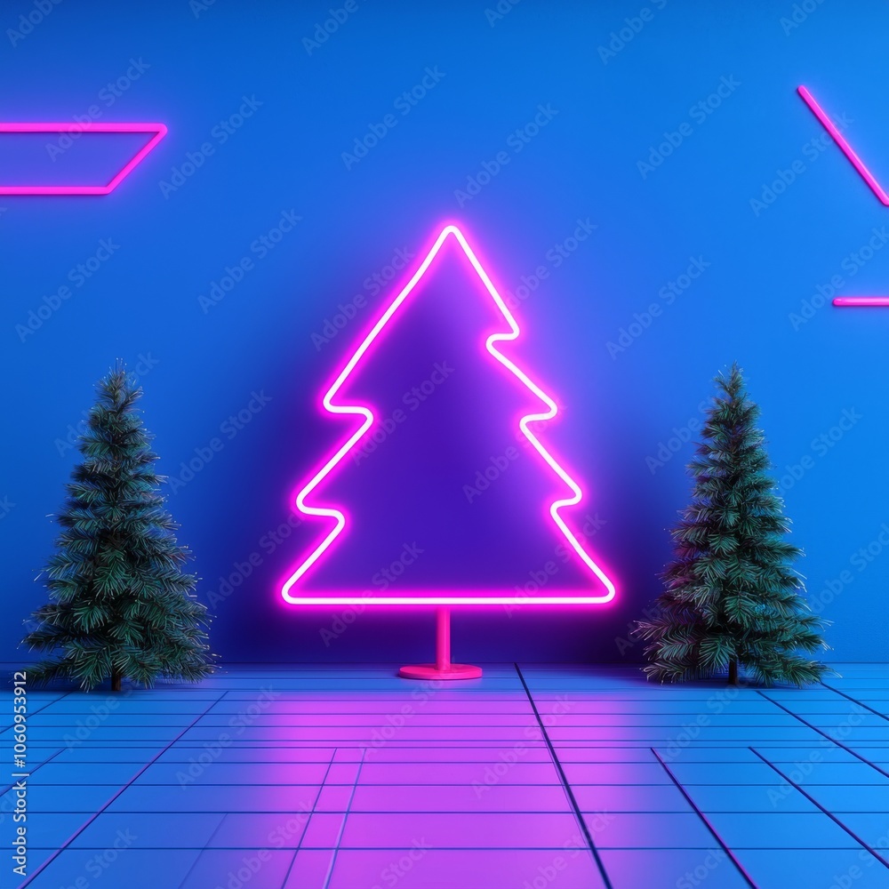 It features a stylized Balsam Fir tree against a futuristic, 1980s-inspired background. It features a stylized Balsam Fir tree against a futuristic, 1980s-inspired background.