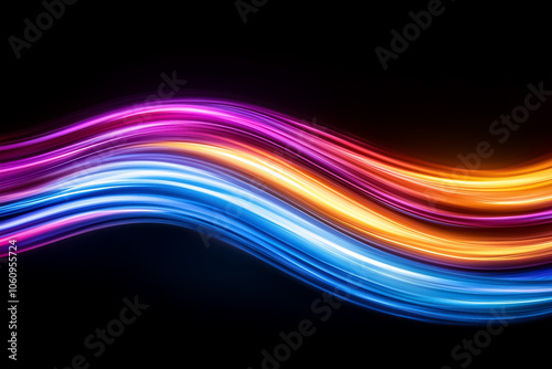 Waves of vivid lights swirl and intertwine, illuminating the darkness with their dynamic energy and beauty