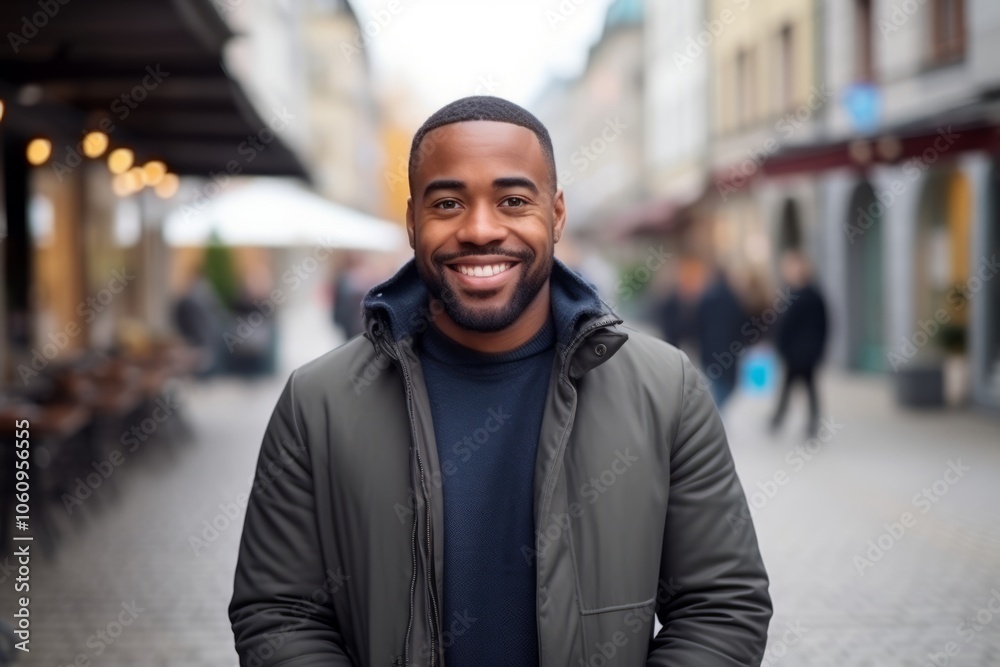 Portrait of a smiling african american man in the city Portrait of a smiling african american man in the city