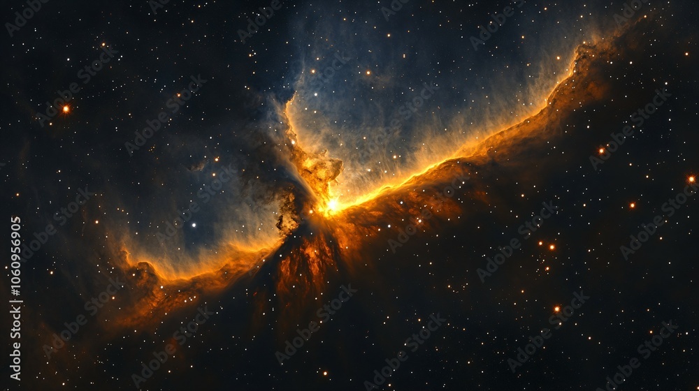 Blazing Star in a Fiery Nebula with Surrounding Gas and Dust Blazing Star in a Fiery Nebula with Surrounding Gas and Dust