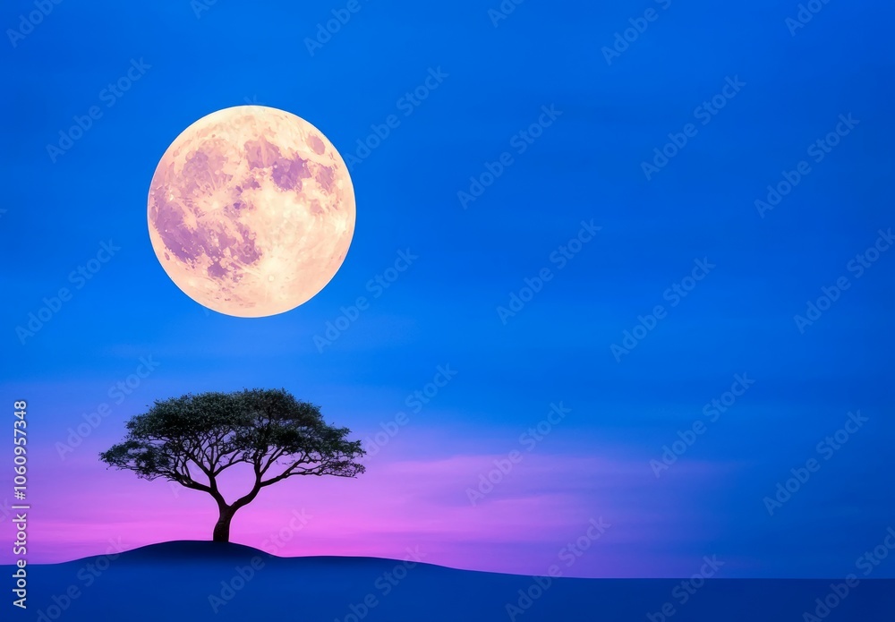 Fototapeta premium It often appears during the winter months as a supermoon