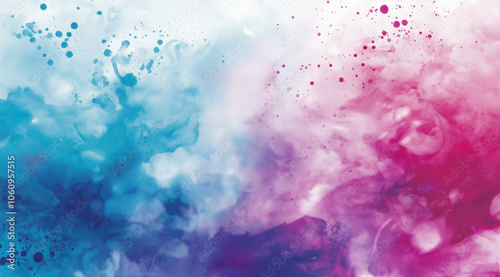 A vibrant watercolor splash with a mix of blue, purple, and pink hues, featuring splatters and a fluid gradient blending, giving a textured and artistic appearance A vibrant watercolor splash with a mix of blue, purple, and pink hues, featuring splatters and a fluid gradient blending, giving a textured and artistic appearance