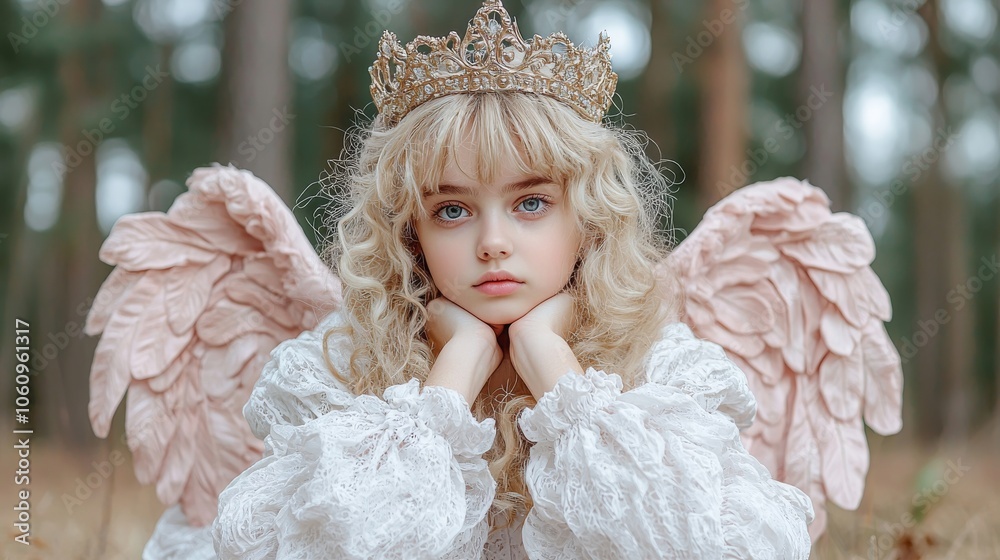 Fototapeta premium Imaginary fairy princesses in enchanted forests