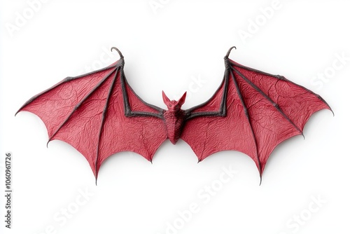 Detailed Isolated Demon Wings on a Transparent Background - Stock Image