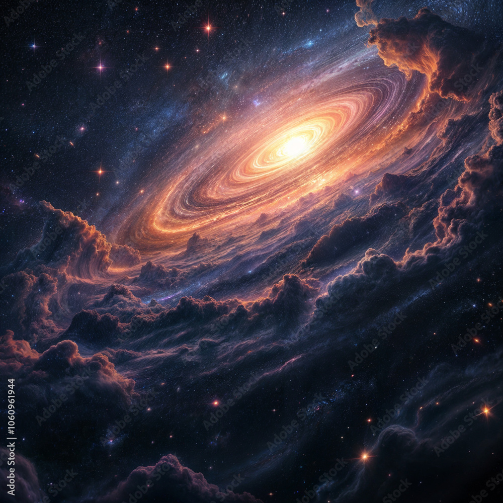 Image of the origin of a galaxy in the universe Image of the origin of a galaxy in the universe