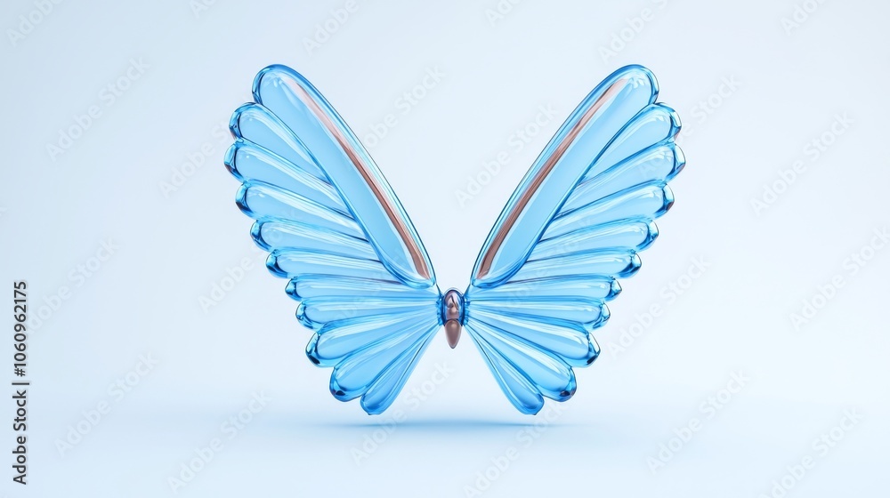 Fototapeta premium An illustration of colorful fantasy fairy wings on a white background.