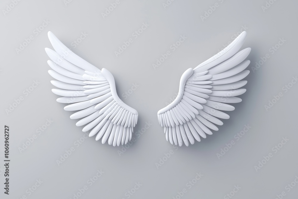 Stunning stock photo of white angel wings isolated on white Stunning stock photo of white angel wings isolated on white