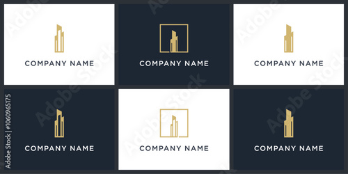 Vector set letter I real estate logo design