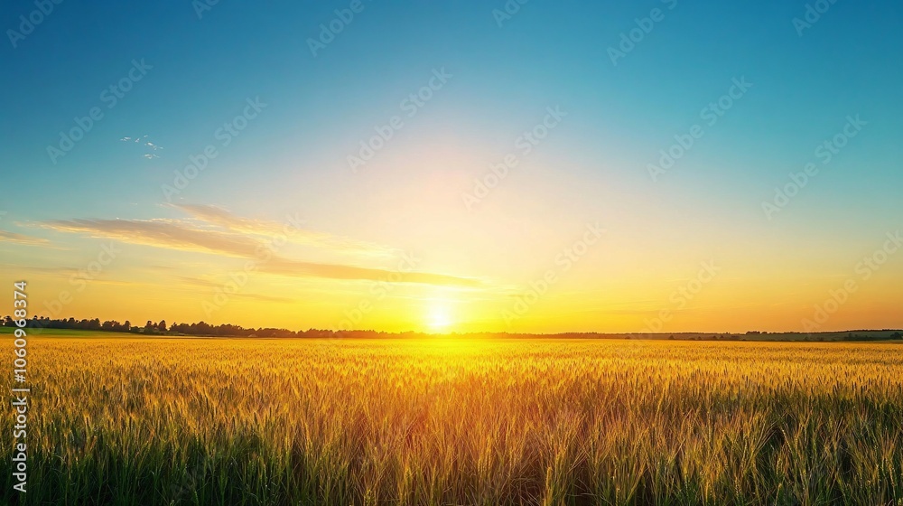 Golden Wheat Field at Sunset Golden Wheat Field at Sunset