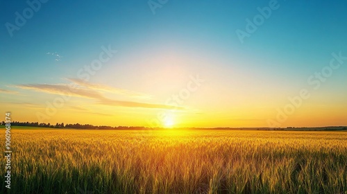 Golden Wheat Field at Sunset