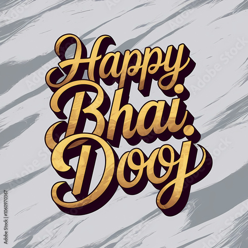 Happy bhai dooj poster, colorful text on abstract background, Indian festival template, graphic design illustration wallpaper  photo