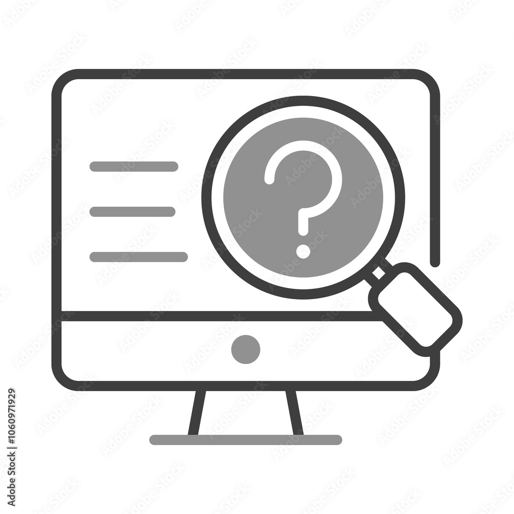 Monitor with Question Mark Representing Customer Support. Assistance and Troubleshooting Monitor with Question Mark Representing Customer Support. Assistance and Troubleshooting