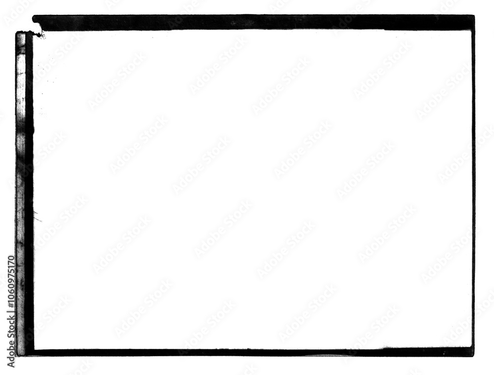 Vintage photo film frame of an old camera with transparent background (scanned material, png image).