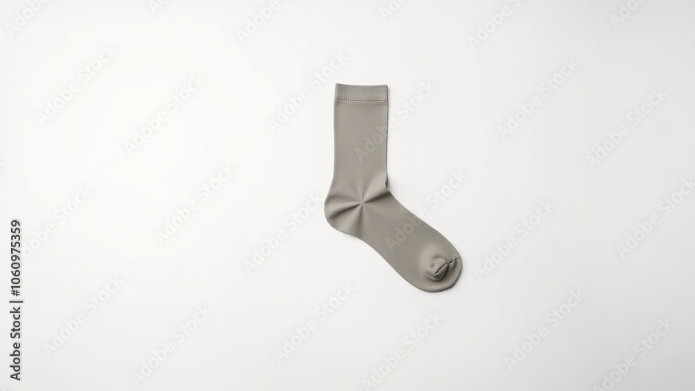 Plain sock with a snug fit, isolated for a clean, minimalist look. Everyday things for wardrobe basics. Plain sock with a snug fit, isolated for a clean, minimalist look. Everyday things for wardrobe basics.