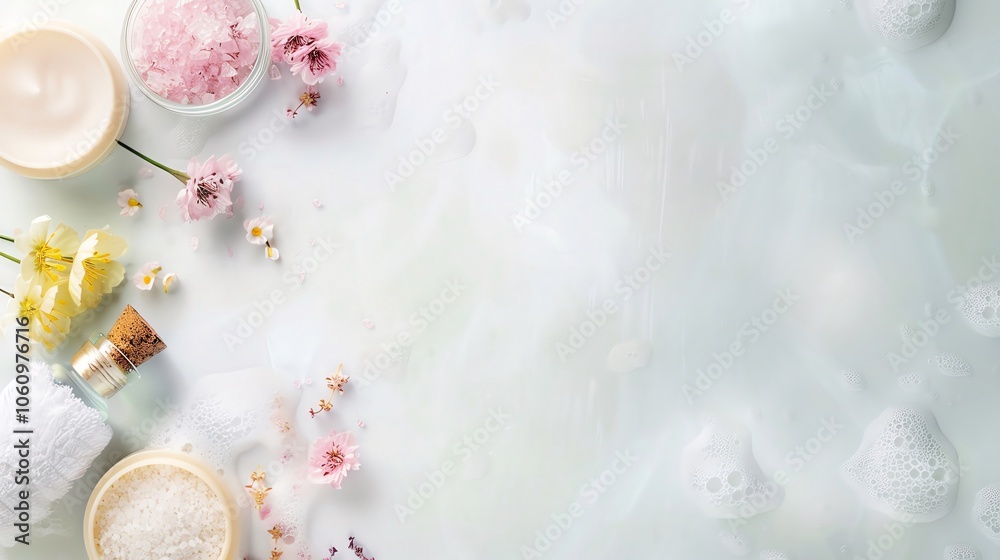 Bathing scents, border, background wallpaper, blank in the middle, minimalism, negative space, used for postcard template Bathing scents, border, background wallpaper, blank in the middle, minimalism, negative space, used for postcard template