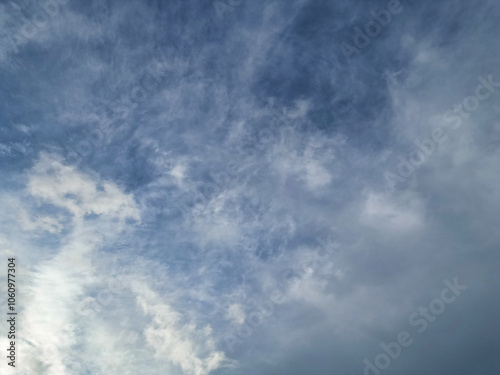 High Angle View of Most Beautiful Clean Sky and Dramatical Clouds over City of England UK. Drone's Camera Footage from High Altitude.