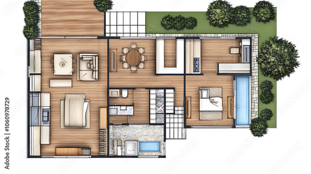 architectural house plan blueprint detailed technical drawing for construction project
