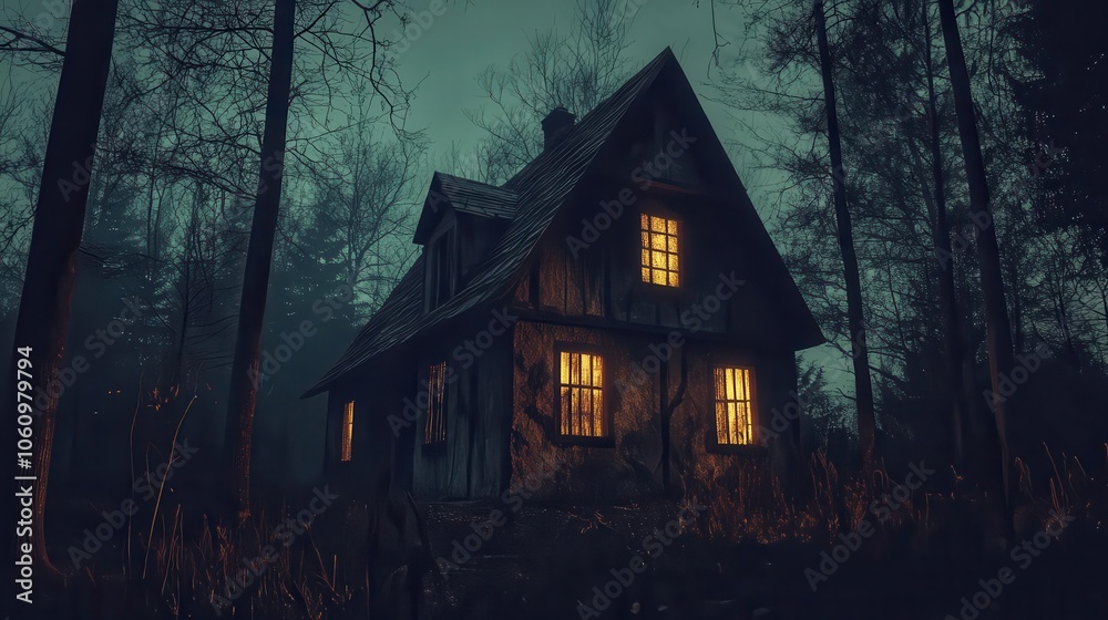spooky haunted house nestled among dark woods, with eerie shadows and atmospheric lighting, invoking feelings of mystery and thrill in a chilling setting spooky haunted house nestled among dark woods, with eerie shadows and atmospheric lighting, invoking feelings of mystery and thrill in a chilling setting