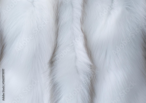 Wonderful fluffy natural animal fur texture background. White arctic polar fox or rabbit genuiene fur. Close-up on the detail. photo