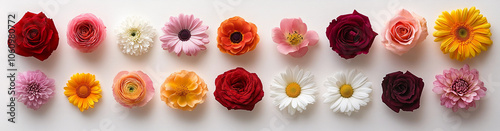 Flower isolated on white: beautiful flowers on white background, Blossom, Flower rose