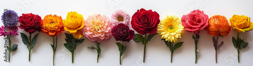 Flower isolated on white: beautiful flowers on white background, Blossom, Flower rose