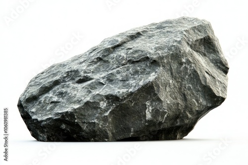 Natural Textured Rock on White Background