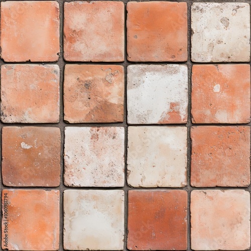 Wallpaper Mural Close-up of an orange and white tiled floor. Torontodigital.ca