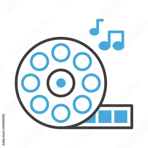 Film Reel Representing Cinema and Entertainment. Creative Media and Storytelling
