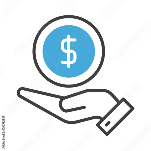 Hand with Dollar Sign Representing Monetary Assistance. Economic Support and Funding