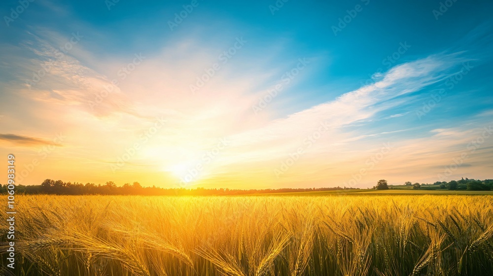 Golden Wheat Field at Sunset Golden Wheat Field at Sunset