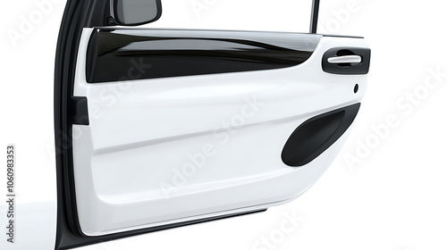 white car door isolated on white background with clip path