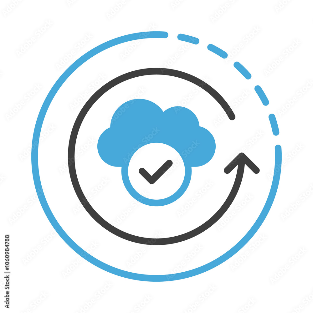 Cloud with Synchronization Arrows Representing Data Transfer. Cloud Technology and Backup Solutions Cloud with Synchronization Arrows Representing Data Transfer. Cloud Technology and Backup Solutions