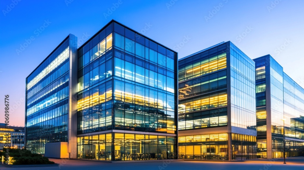 Modern Office Building at Dusk Modern Office Building at Dusk
