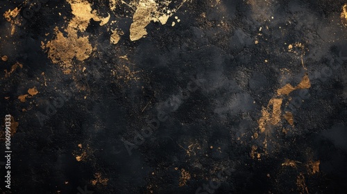 Dark and Moody Background with Gold Leaf Accents