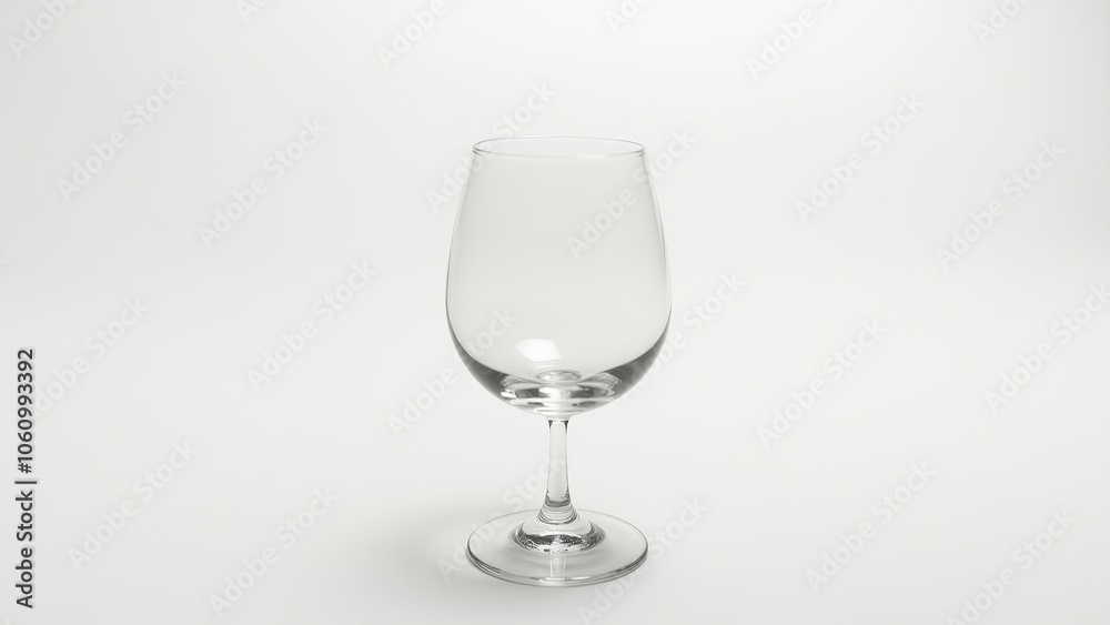 A single, empty wine glass set against a clean white background, casting a soft shadow. A single, empty wine glass set against a clean white background, casting a soft shadow.