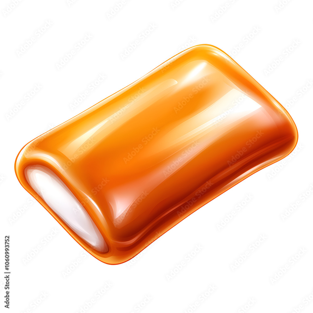 A bright orange candy with a smooth, glossy finish resting on a clean surface, showcasing its vibrant color and enticing shape A bright orange candy with a smooth, glossy finish resting on a clean surface, showcasing its vibrant color and enticing shape