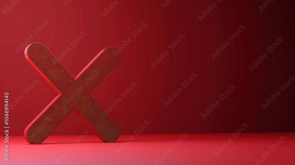 Obraz premium Red Cross Symbol on a Red Background.