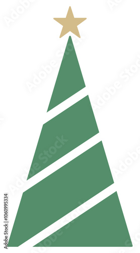 Christmas Tree | Minimalist Xmas Tree | Christmas Star | Vector Illustration