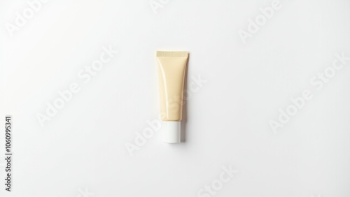 Minimalist tube with a cap on a plain background, representing everyday things in a clean design.