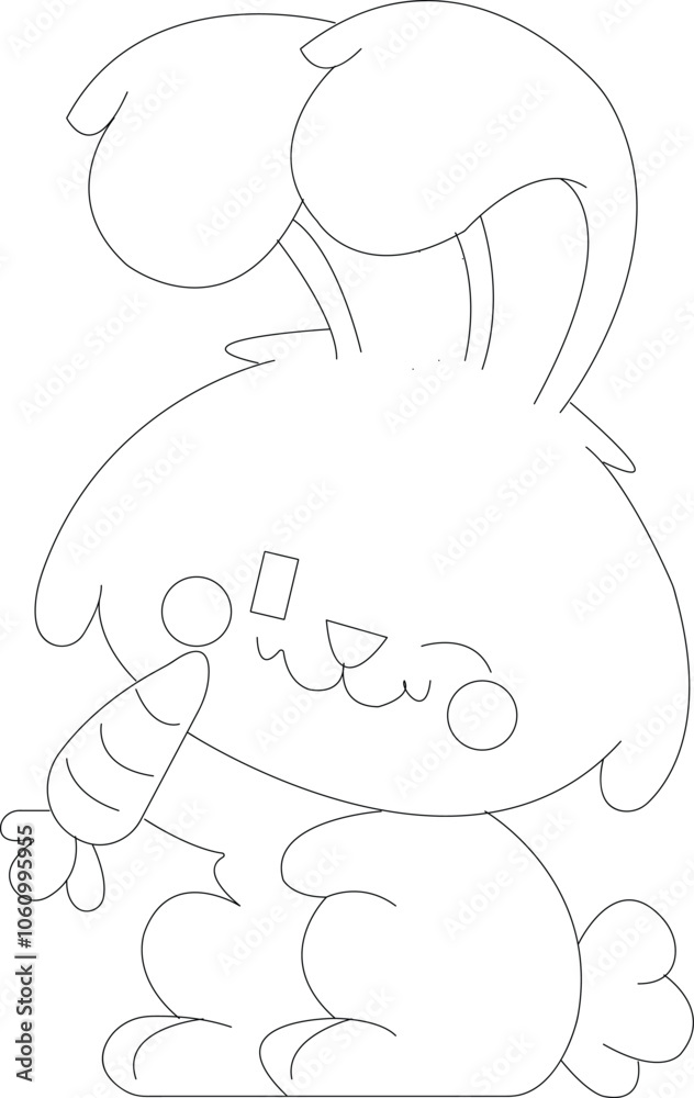 Rabbit eating carrots easter bunny Rabbit eating carrots easter bunny