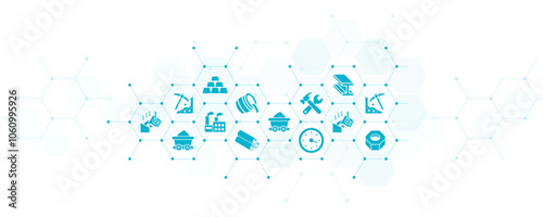 Steel / metal industry vector illustration. Concept related to metallurgy, metalwork, heavy industry, metal casting process, industrial factory, engineering, production, foundry or iron casting.