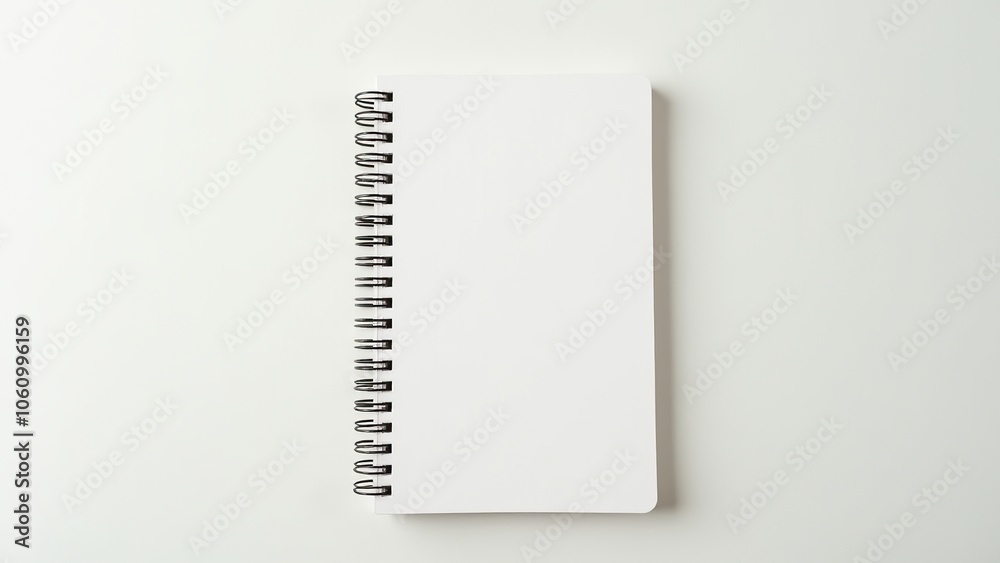 Blank spiral notebook on a plain background, representing everyday things and simplicity in design.
