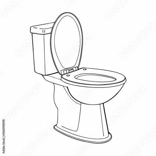 White toilet bowl isolated vector Illustration (19)