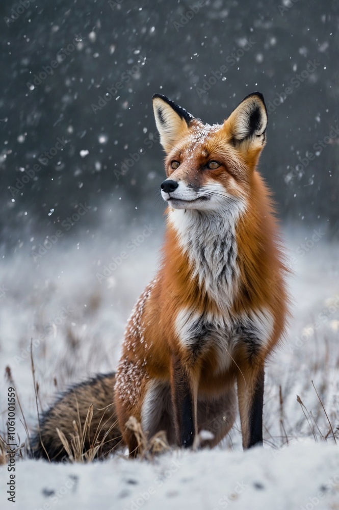 red fox in snow red fox in snow