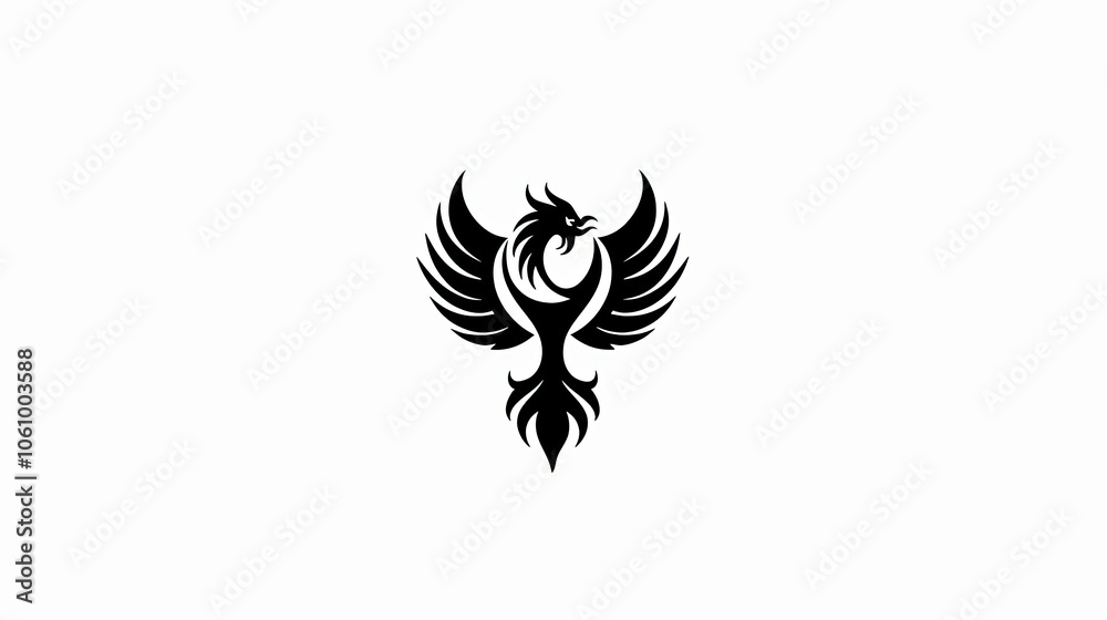 A simple phoenix tattoo design