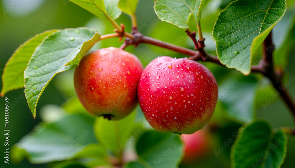 A close-up of ripe red apples A close-up of ripe red apples