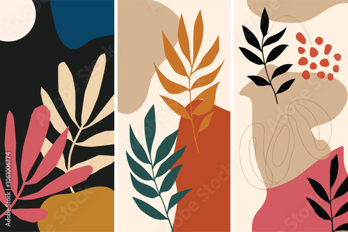 Abstract: geometric and minimalistic natural flower background.