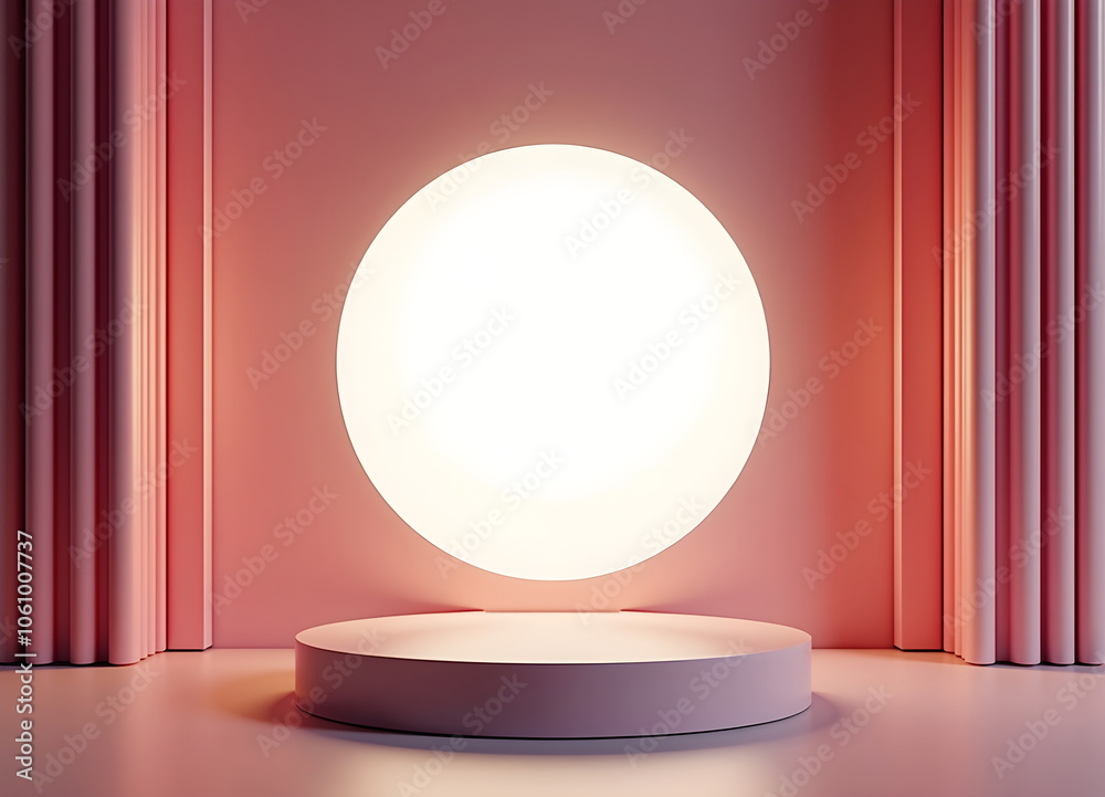 A pastel circular podium with vibrant pink, red and peach gradient tones,illuminated by soft,diffused light. Clean, modern aesthetic, vibrant colors, and minimalistic design, scene for products. A pastel circular podium with vibrant pink, red and peach gradient tones,illuminated by soft,diffused light. Clean, modern aesthetic, vibrant colors, and minimalistic design, scene for products.